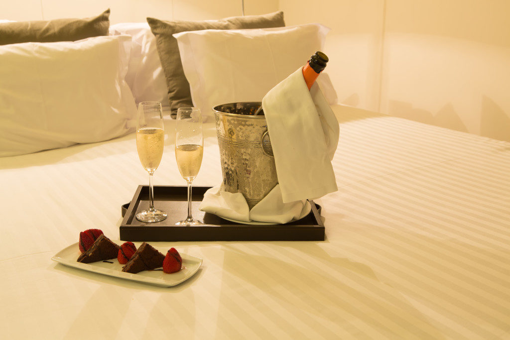 Snuggle up with your sweetheart with a bottle of sparkling wine and chocolate covered strawberries. Starting at $299.