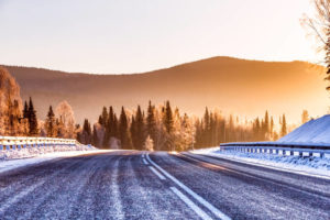 Photo of a Snowy Road in Vermont During Winter's Peak.