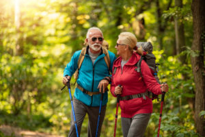 An Older Couple Hiking on This Vermont Spring Vacation