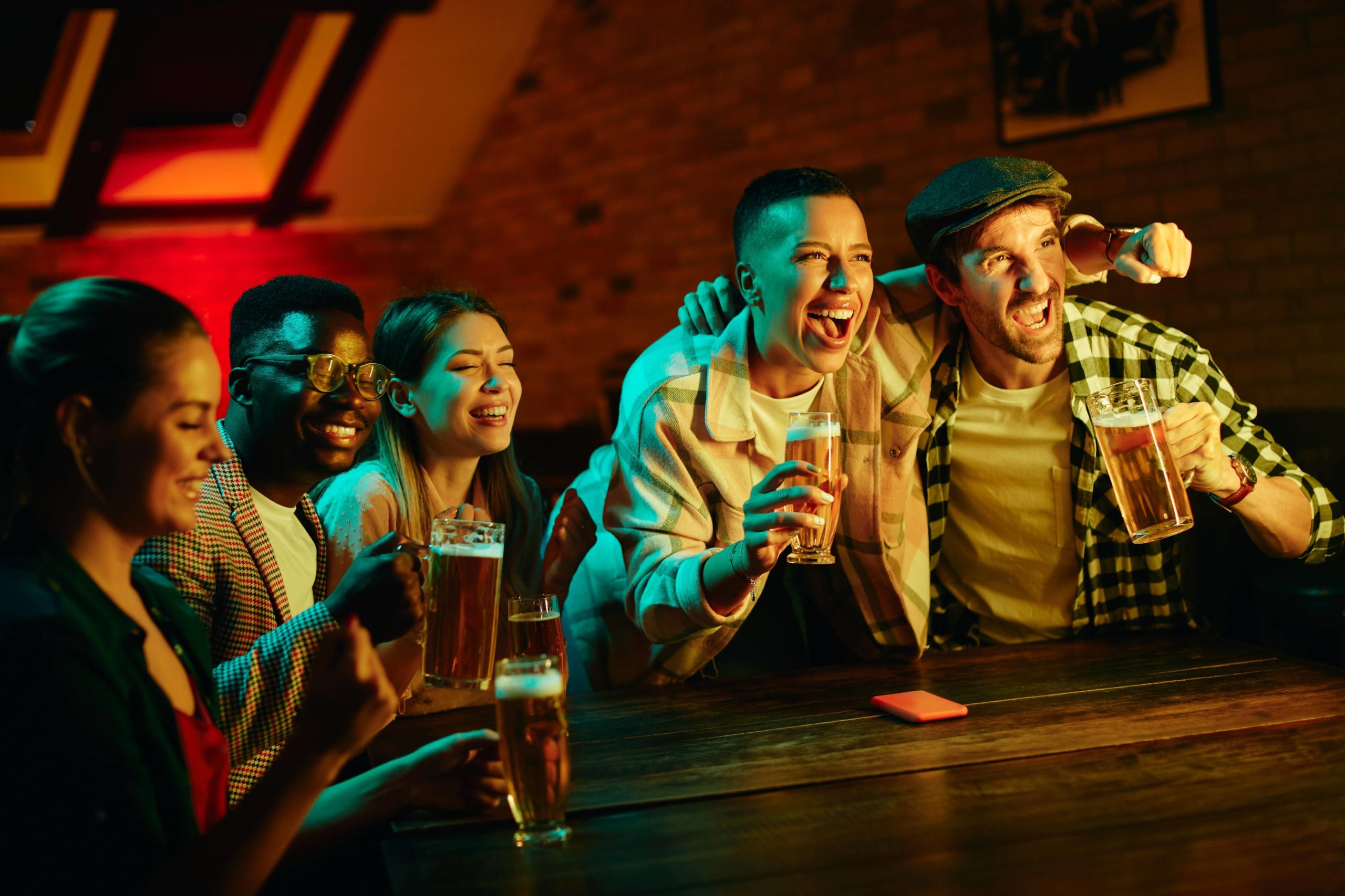 A group of young people at one Hanover restaurants.