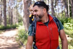 A man and a child enjoying the Best New Hampshire Hiking Trails.