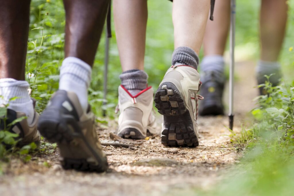 Some people Hiking in New England.