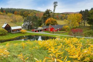 A view of the countryside that you can explore as one of the many Things To Do in Woodstock Vermont.