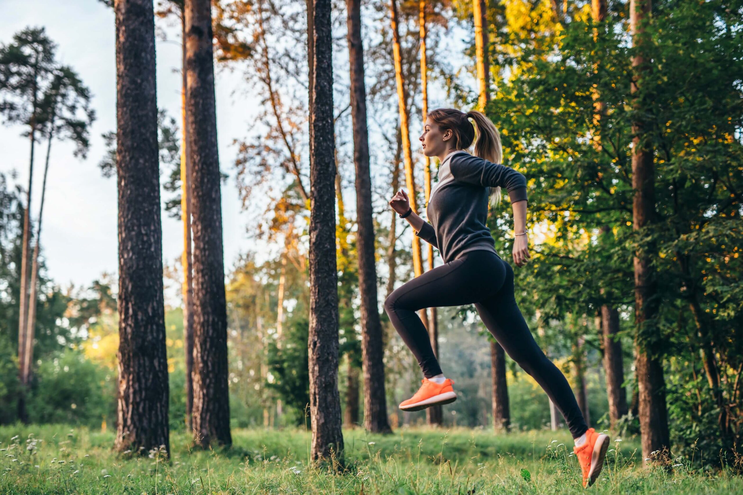 A woman on a run in Vermont.