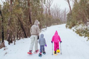Children Snowshoeing In Vermont​.