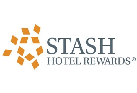 Stash Hotel Rewards logo with orange diamond shapes forming a partial star next to the words STASH HOTEL REWARDS in gray.